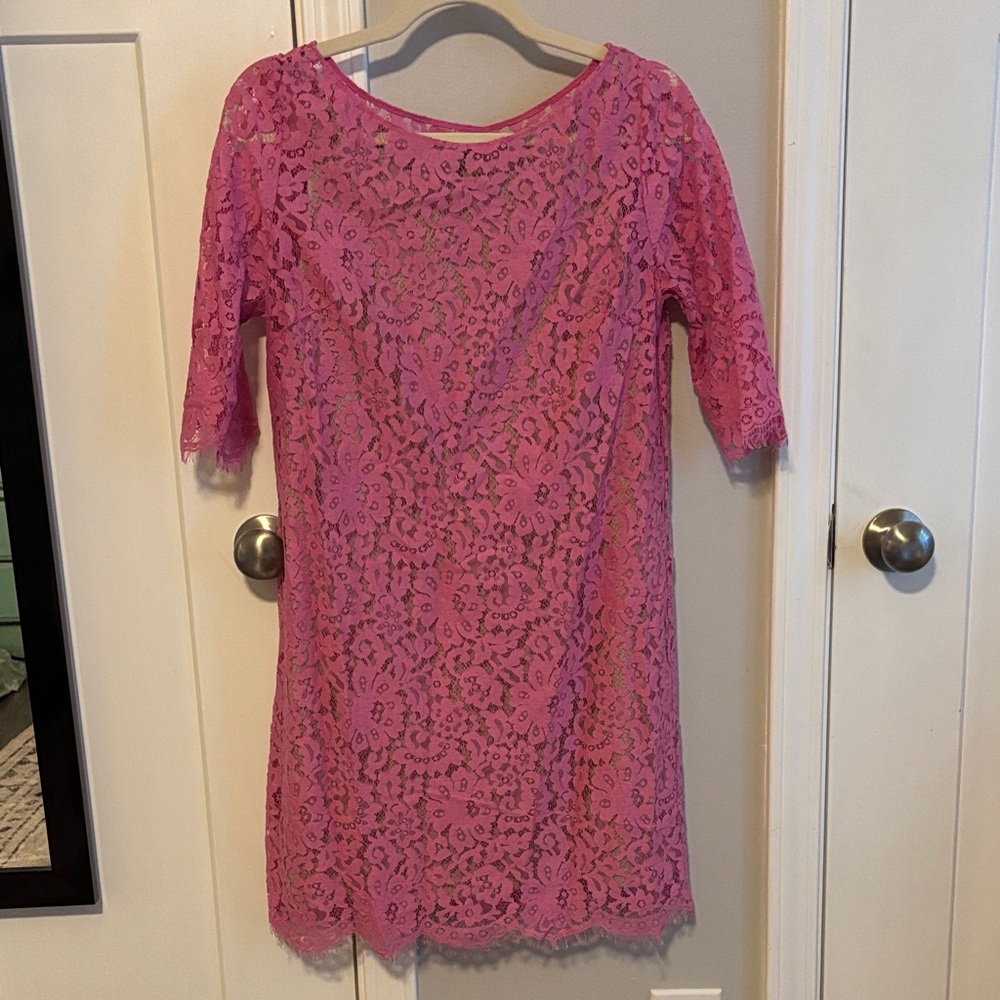 Robert Rodriguez Fuchsia Lace Top